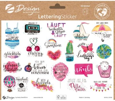 AVERY Zweckform 54546 Dekosticker Sprüche 42 Aufkleber (ablösbare Sticker auf A5