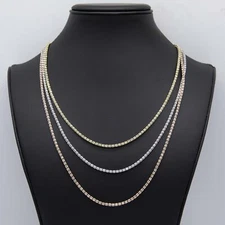 2.5mm Two-Tone Diamond Cut Iced Link Chain Real 10K Gold All Sizes