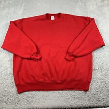 Vintage Jerzees Sweatshirt Mens 3XL Red Fleece Blank Crew Neck Made In USA 50/50