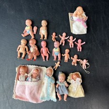 Vintage 1950 s Celluloid Miniature Plastic Baby Figures Sleepy Eyes Various
