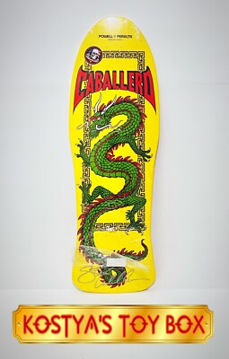 Powell Peralta Steve Caballero Yellow Stain Autographed Dragon Skateboard Deck