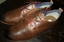 Ben Sherman Mario Leather Brown Purposefully Distressed Shoe Men's Size 12-12.5