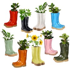 Garden Planter Ceramic Outdoor Welly Vase Bucket Indoor Flower Pot Decoration