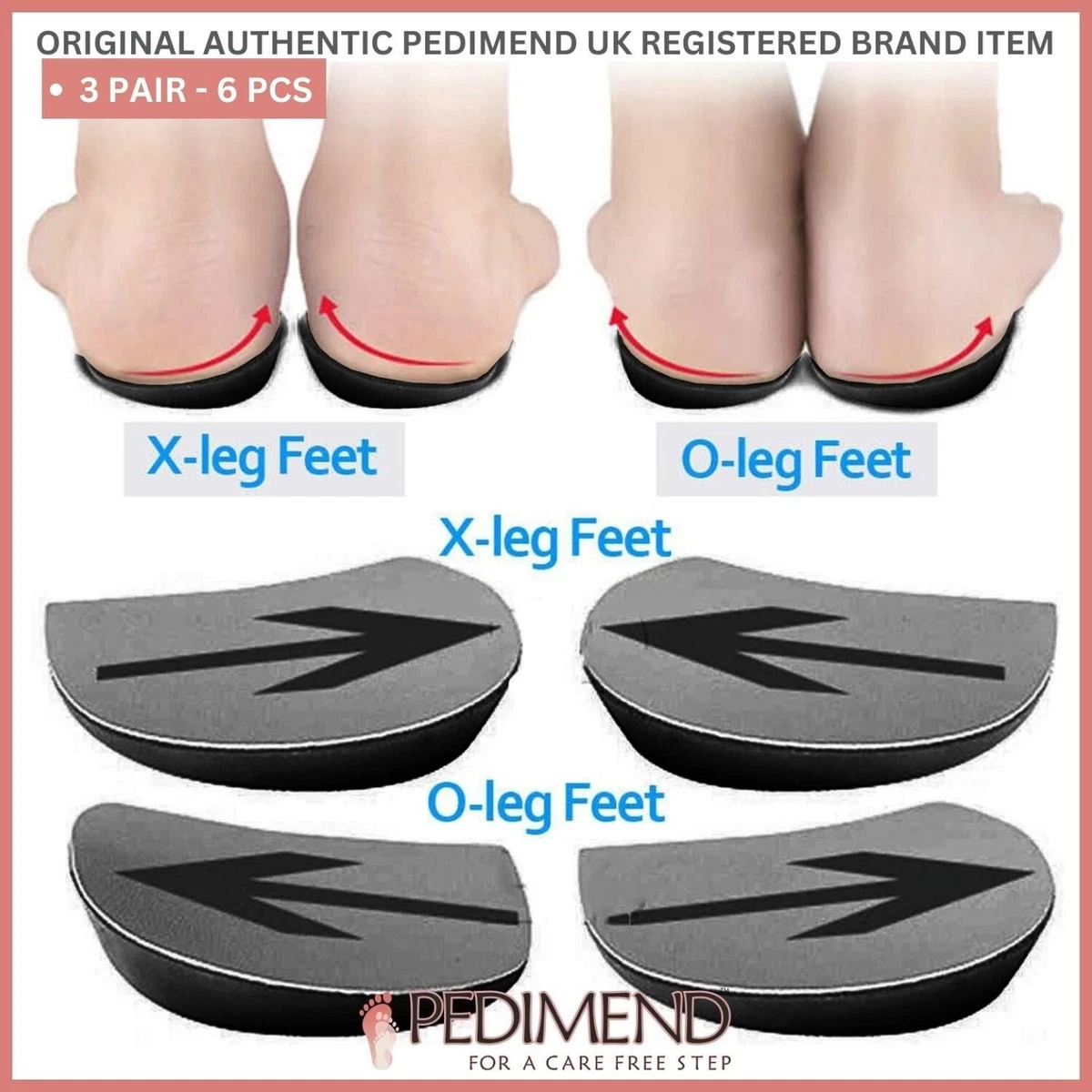 PEDIMEND O X Type Leg Insole 3PAIR Pronation Supination Corrective Pads