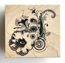 NEW Inkadinkadoo - MOD FLOWER - Wood Mounted Rubber Stamp