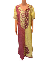 Rich Anty vibe pink/cream lace abaya Kaftan for Ladies and women African gown