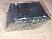 36 Standard 10.4 mm Jewel Case Single CD DVD Disc Storage Assembled Black Tray
