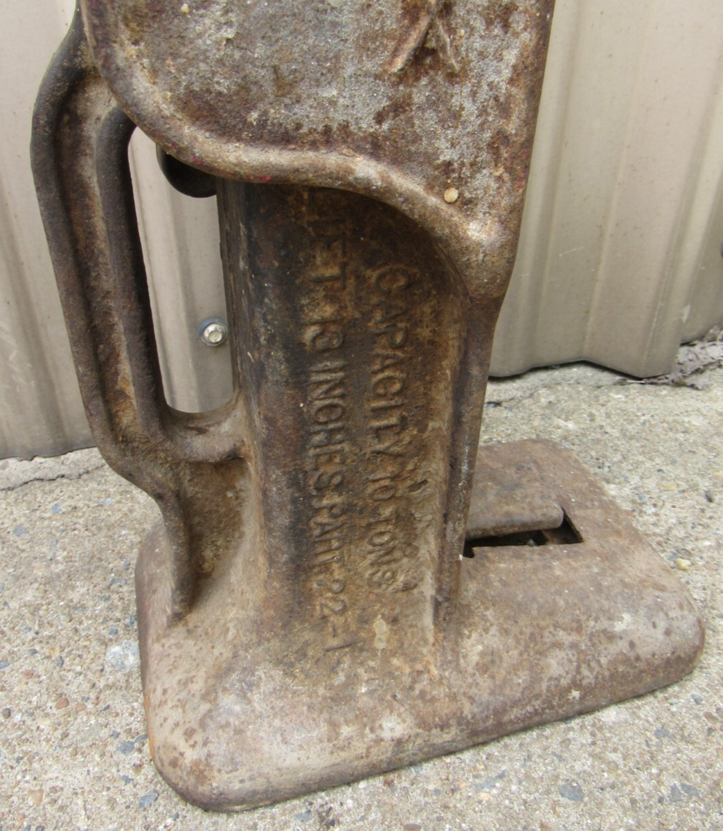 VINTAGE Simplex No. 22 Railroad Jack Ratchet-Lever 10-Ton