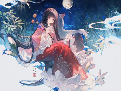 Anime maccha girls touhou houraisan kaguya fujiwara no Playmat Gaming Mat Desk