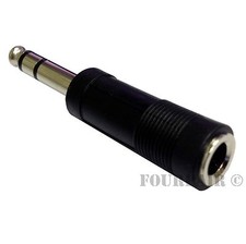 1/4" Stereo Male Plug to 1/4" 6.35mm Mono Female Jack Audio Converter Adapter