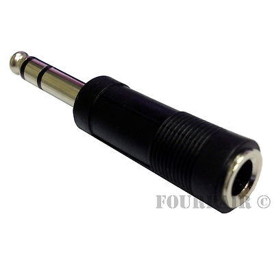 1/4'' Stereo Male Plug to 1/4'' 6.35mm Mono Female Jack Audio Converter Adapter