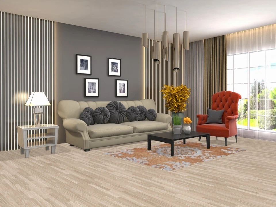 Abstract Transitional Oriental 4x6 Area Rug Hand-knotted Carpet - Image 2 of 4