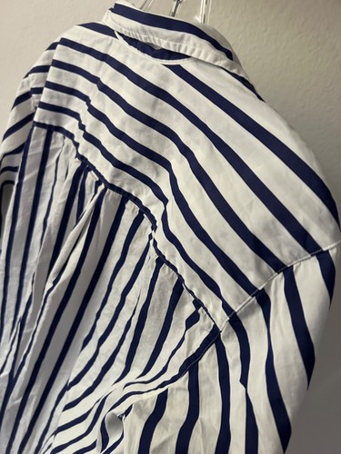 Frank & Eileen JOEDY sz SMALL Boyfriend blue striped button up Long Sleeve Shirt - Picture 8 of 10