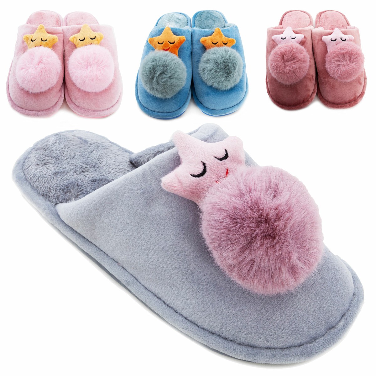 Pantofole Invernali Chiuse Da Donna – Babbucce Con Memory Foam, Suola Antiscivolo, Collo In Finta Pelliccia, In Velour, Marrone O Nero, Per Interno Ed Esterno