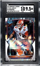 2022 Bowman U Chrome 73 Will Shipley SGC 9.5 Lava Refractor /199 Auto RC Clemson
