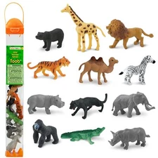 Safari Ltd. Wild TOOB - 12 Mini Figurines Giraffe Bear Tiger Camel Lion Croco...