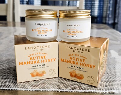 Lanocreme Active Manuka Honey Day Cream Hyaluronic & Vit E 2X - 1.76 oz each