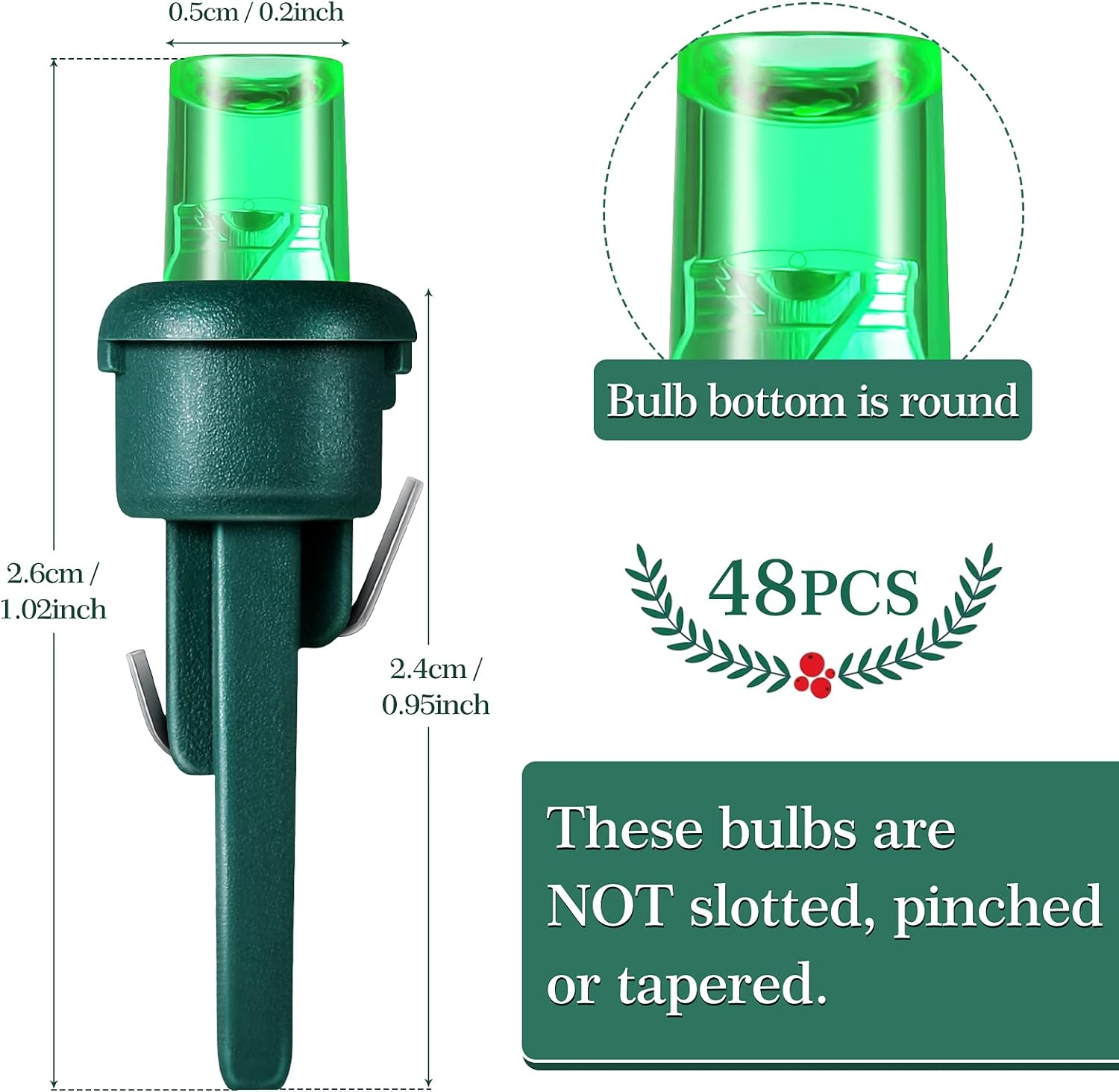 LED 5Mm Christmas String Lights Replacement Bulbs LED Wide Angle Wire