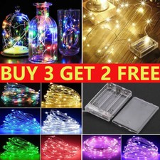 Small Micro 20-100 LED Battery Fairy Lights String Copper Sliver Wire Xmas Party
