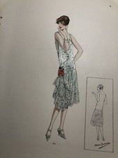 Ancien flapper français couleur main Atelier Bachroitz Fashion Print 26 Art Déco Atelier Bachroitz