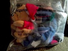 Disney Winnie The Pooh Santa And Eeyore Reindeer Beanbag Plush Sealed Bag