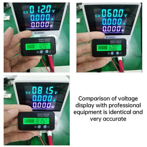 2x Grün DC6-100V LCD Digital Batterie Kapazität Monitore Anzeige Spannungsmesser - Bild 12 von 23