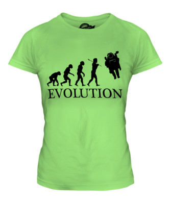 SPACEMAN EVOLUTION LADIES T-SHIRT TEE TOP GIFT ASTRONAUT