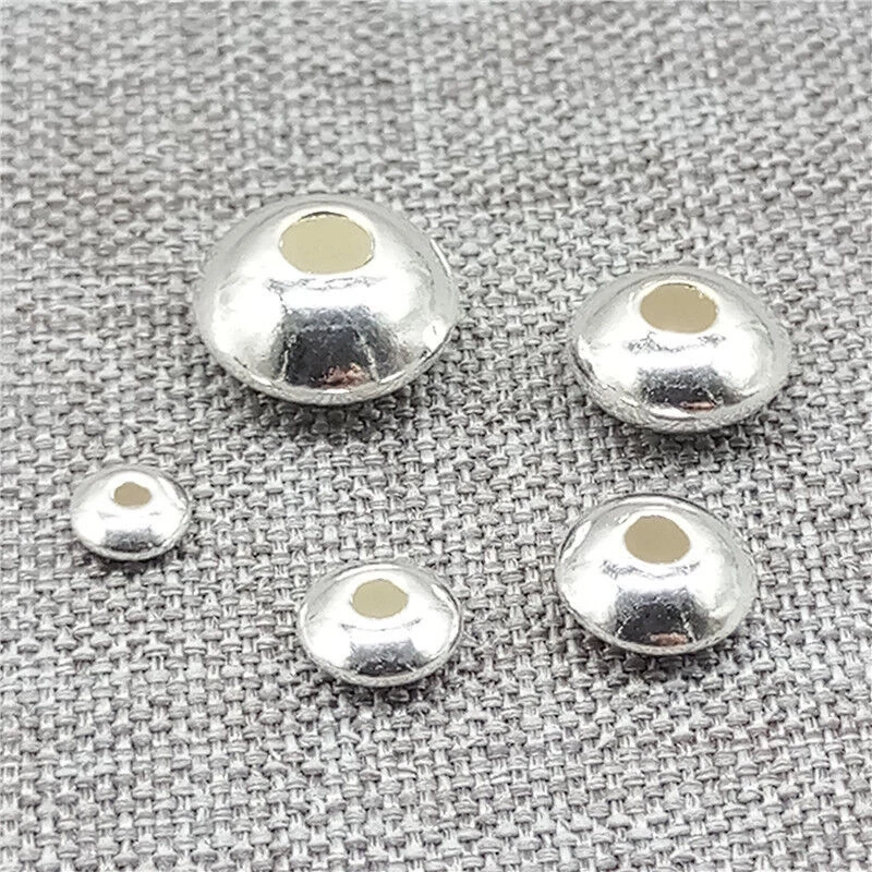 925 Sterling Silber glänzende UFO Untertassenperlen Spacer 3mm 3,5mm 4mm 5mm 6mm - Bild 3 von 4