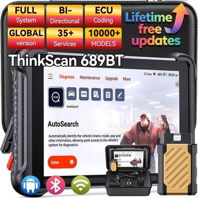 ThinkScan 689BT Auto Diagnostic OBD2 Scanner 35+Service  Free lifetime updates