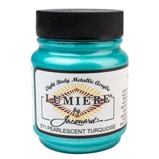 Jacquard Lumiere 2.25oz Fabric Paint Pearlescent Turquoise - Metallic Paint for