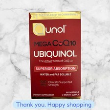 Qunol Mega Ubiquinol CoQ10 Vitamins 100mg 60 Softgels EXP2028 NEW SHIPPING
