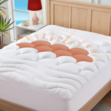 King Mattress Pad for Back Hip Pain Relief, Pillow Top Cooling Bed Topper Quil
