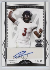 2022 Leaf Trinity Silver 11/99 Malik Cunningham #BA-MC1 Auto 1cx3
