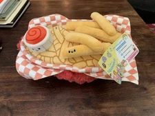NEW SQUISHABLE 10” Mini Comfort Food French Fries & Ketchup Basket Plush