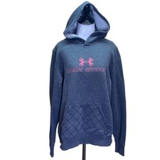Under Armour Semi-Fitted Grey  Pink Stitching Hoodie Size Large