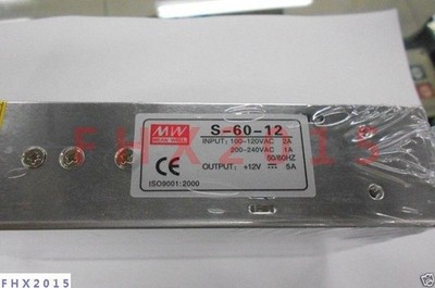 ONE Meanwell S-60-12 switching power supply 12V5A DC output power supply #am