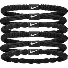 Nike Black Hair Ties 6 Pack Flex Headband Classic Original Package Set of 2