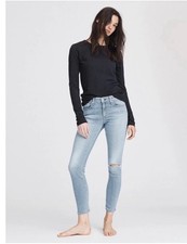 Rag Bone Nina High Rise Ankle Skinny in Wells with Holes Size 25 NWT MSRP 225