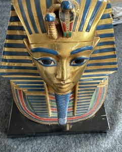 Tutankhamun Gold Mask Egyptian Pharaoh King Tut HEAVY MARBLE BASE Artist Guild
