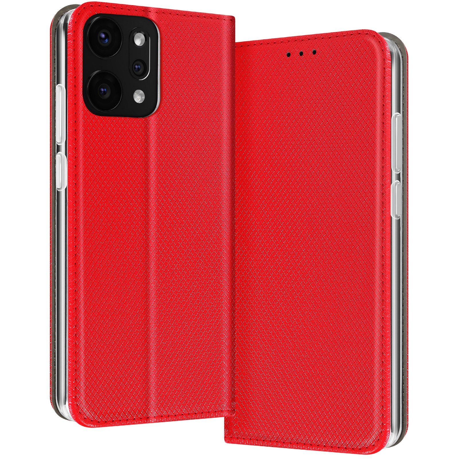 Étui clapet Oppo Reno 14 Avizar rouge avec porte-carte élégant