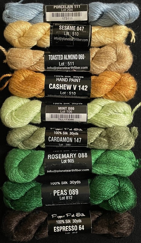 9x Needlepoint/Embroidery THREAD PLANET EARTH FIBERS PepperPot 1 ply silk-RN45