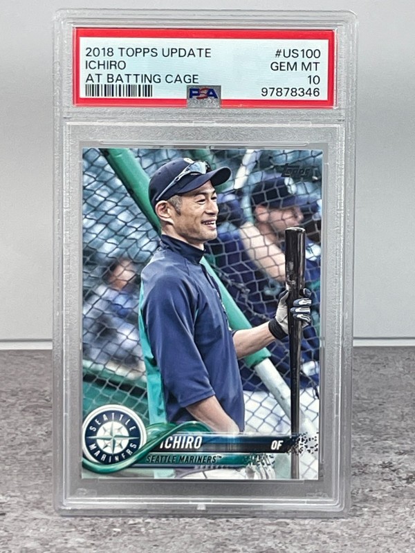 2018 Topps Update - Ichiro Suzuki #US100 SP Batting Cage Photo Variation PSA 10