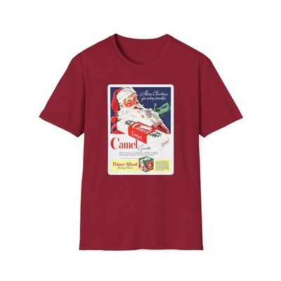 Vintage Santa with Camel Cigarettes T-Shirt | Retro Christmas Tee