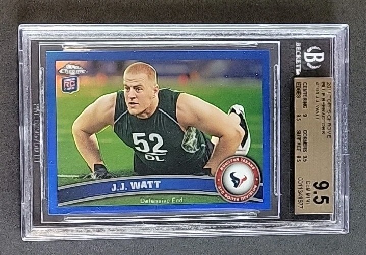 JJ Watt 2011 Topps Chrome Blue Refractor RC #/199 #104 BGS 9.5 Gem Mint Rookie