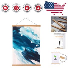Stylish Teak Wood Magnetic Poster Hanger   Perfect Gift for Any Occasion, 12x24