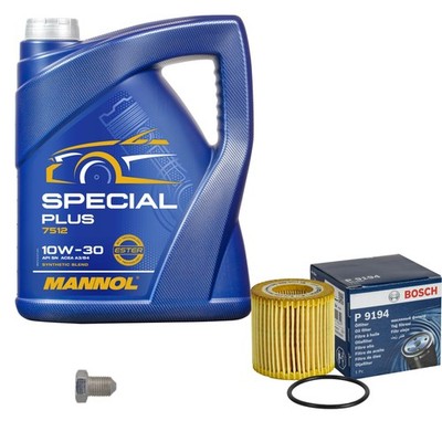 BOSCH Ölfilter 5L MANNOL Special Plus 10W-30 für VW Skoda Polo 1.2 12V Fox