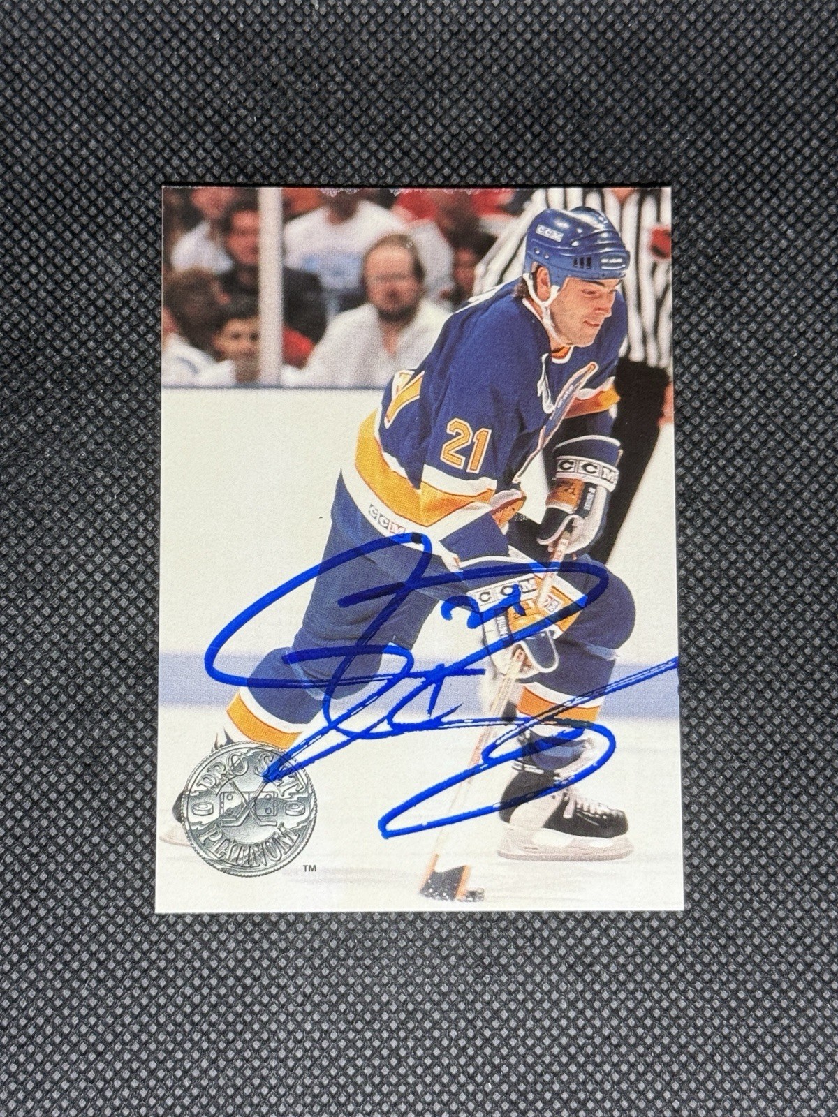 Jeff Brown 1991-92 Pro Set Platinum St. Louis Blues Signed Auto Card #114 ~ COA