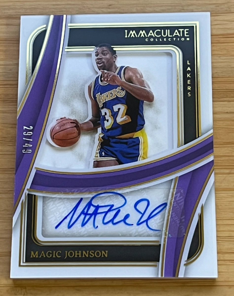 Panini Magic Johnson Basketball Autographed Sports Trading Cards