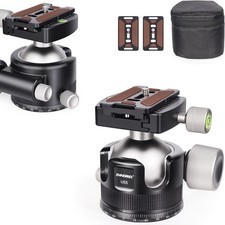 U55 Low Profile Camera Tripod Ball Head 55mm Metal Mount 66lbs/30kg Base