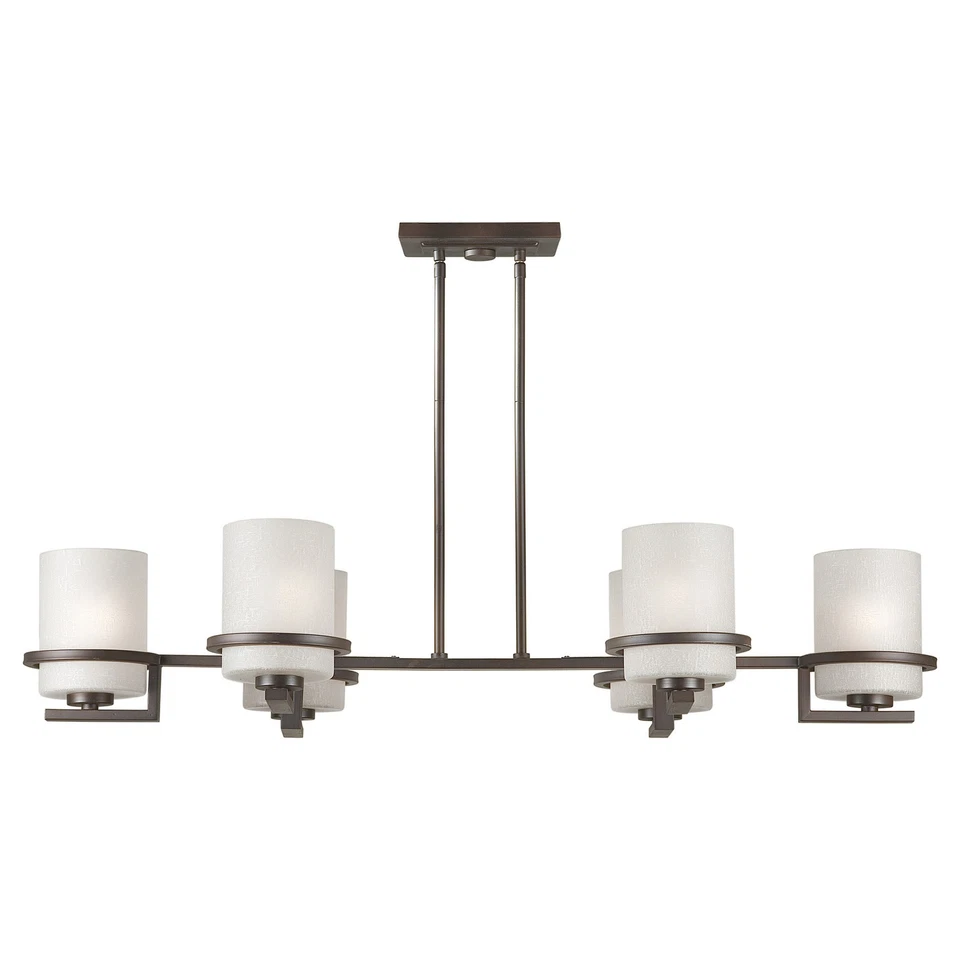 Araña lineal Forte Lighting 2404-06 Halo 6 luces 41" W - negra Foto 2 de 2